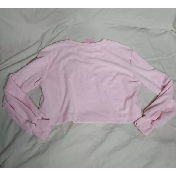 NWT Women’s XS Stoney Clover Lane x Target Pink Cropped Sweatshirt Heart Top - Picture 7 of 7